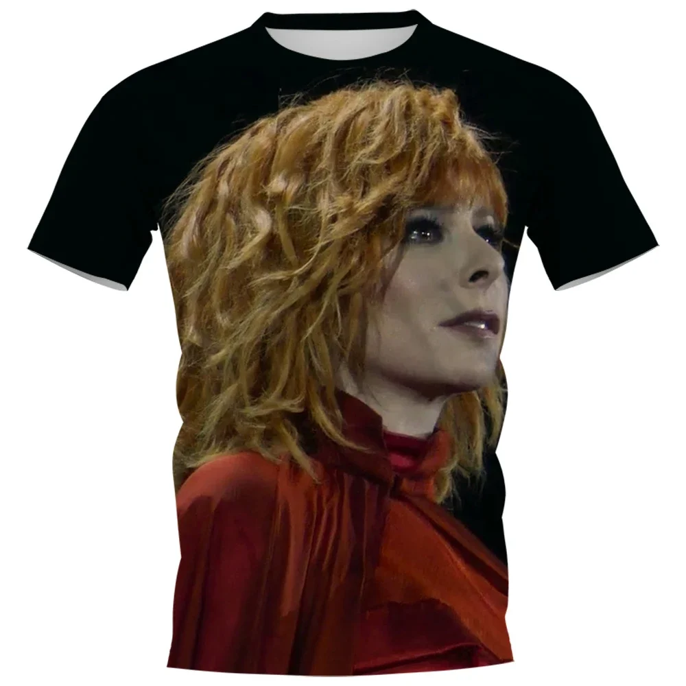 Mylene Farmer 3D Print Oversized Short Sleeve T Shirt