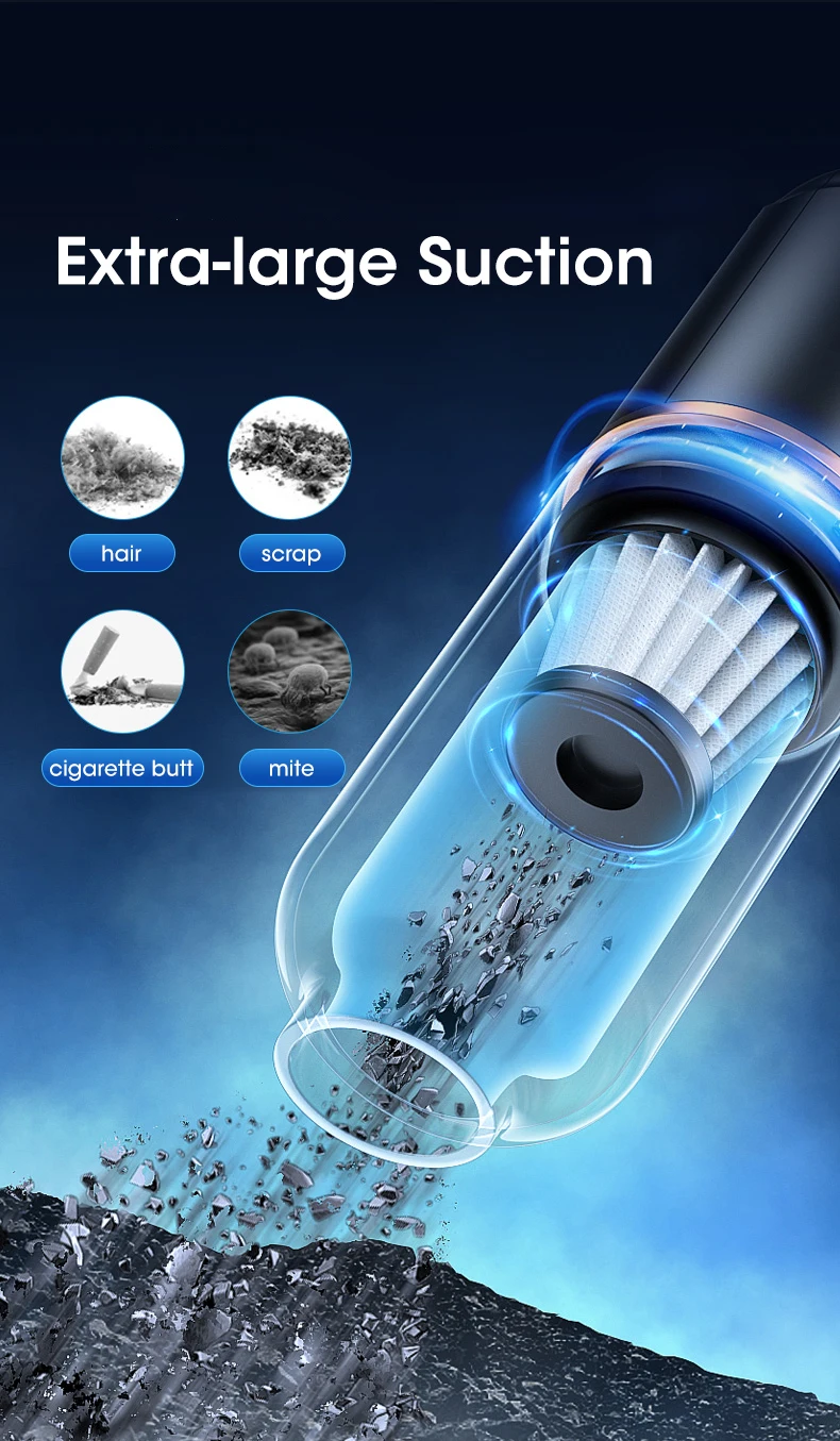 Description Picture 5 of itemCar Vacuum Cleaner Multi Functional Wireless Vacuum Cleaner Convenient Handheld Vacuum Cleaner Type-C Low Noise Strong Suction