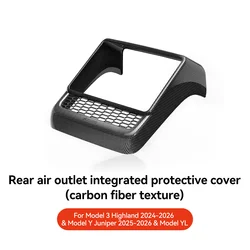 Enhanced Rear Center Console Air Outlet Dust Cover - Juniper Finish, Sleek Car Styling Accessory (Bright carbon fiber)