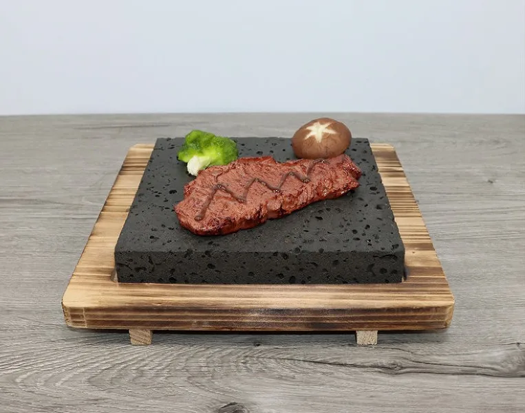 Volcanic Slate Barbecue Stone Grill Pan Steak Pan Western Restaurant 25X15CMCM High Temperature Rock Grill Pans Grilled Eel Plat