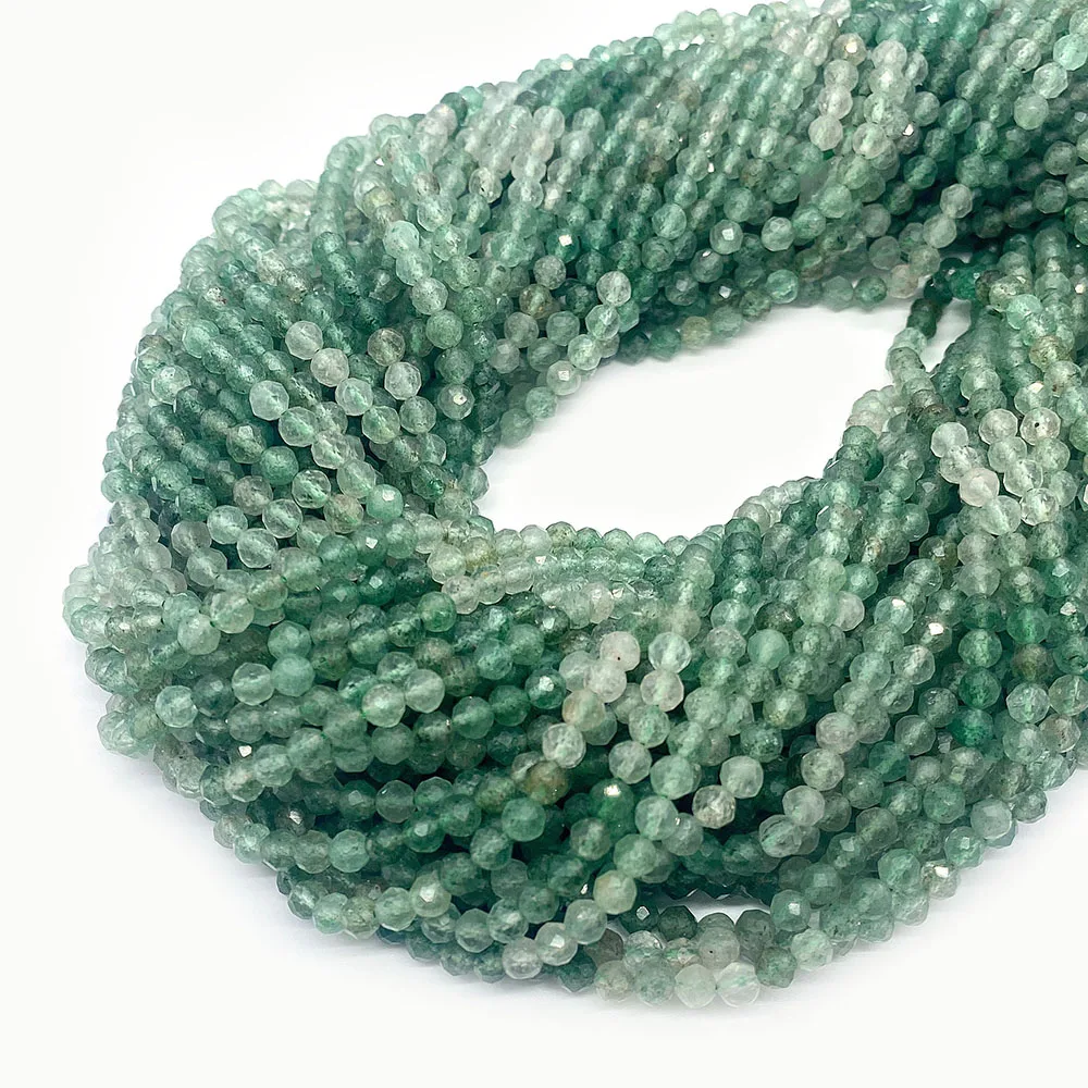 

Gradient Natural Stone Beads 2mm3mm4mm Facet Round Crystal Beads for DIY Jewelry Making Earrings Bracelets Necklace Accessories