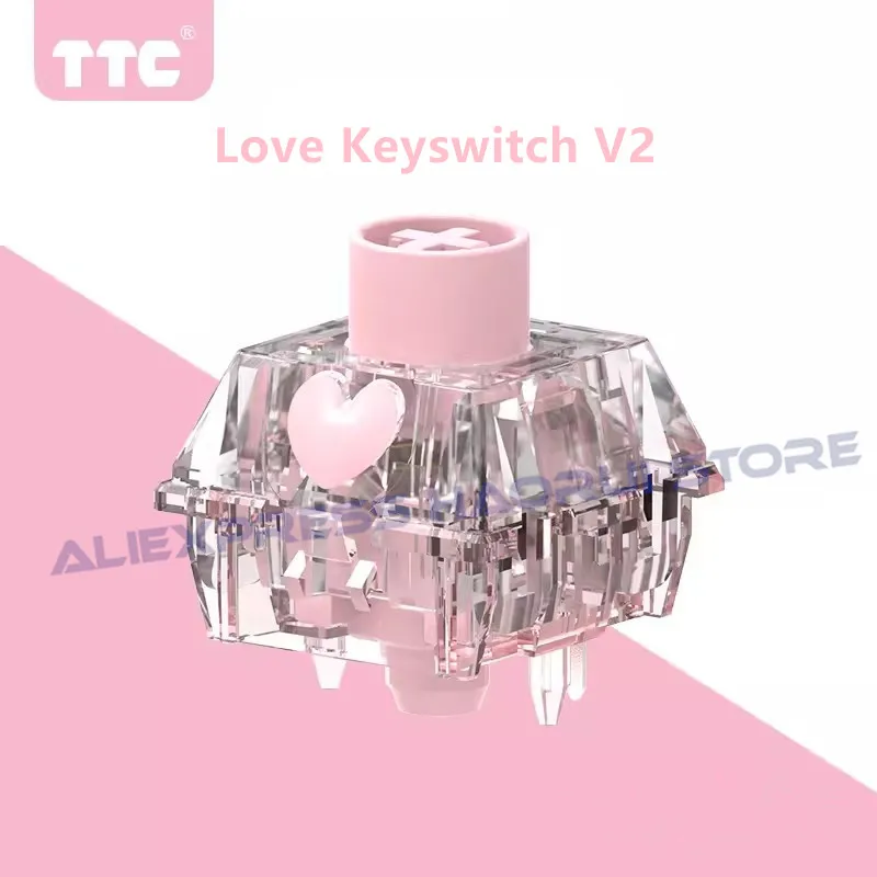 TTC-Love Keyswitch V2 com eixo linear, interruptor de teclado mecânico, toque, velocidade de recuperação suave para jogos e escritório, DIY personalizado, 42gf, 5Pin