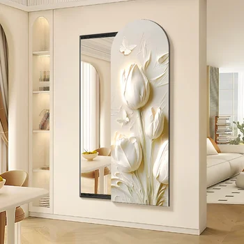 Big Size Aesthetic Vanity Mirror Girls White Funky Full Body Vanity Mirror Wall Luxury Espejos Decorativos Nordic Home Decor