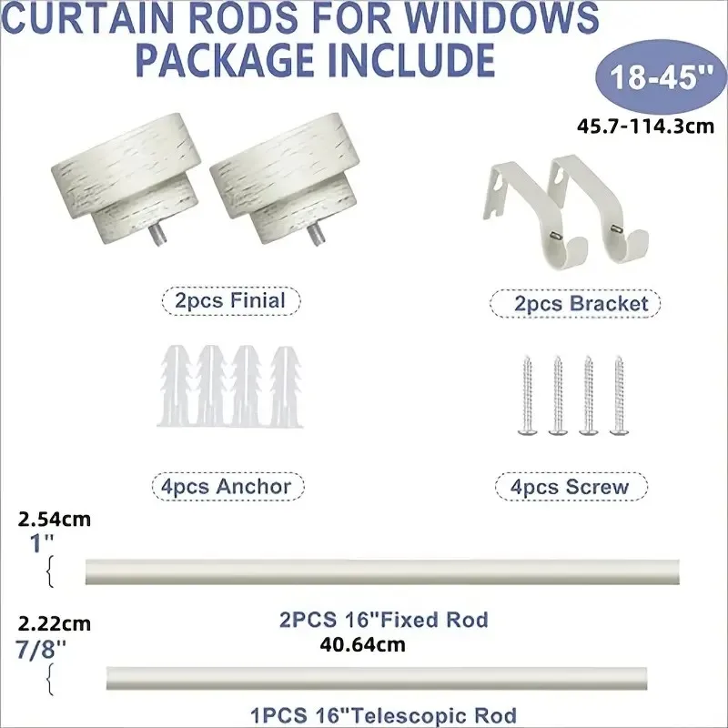Contemporary Style Heavy-Duty Metal Spring Tension Rod, Easy Install Curtain Rod for Windows, Durable and Sturdy, 1pc
