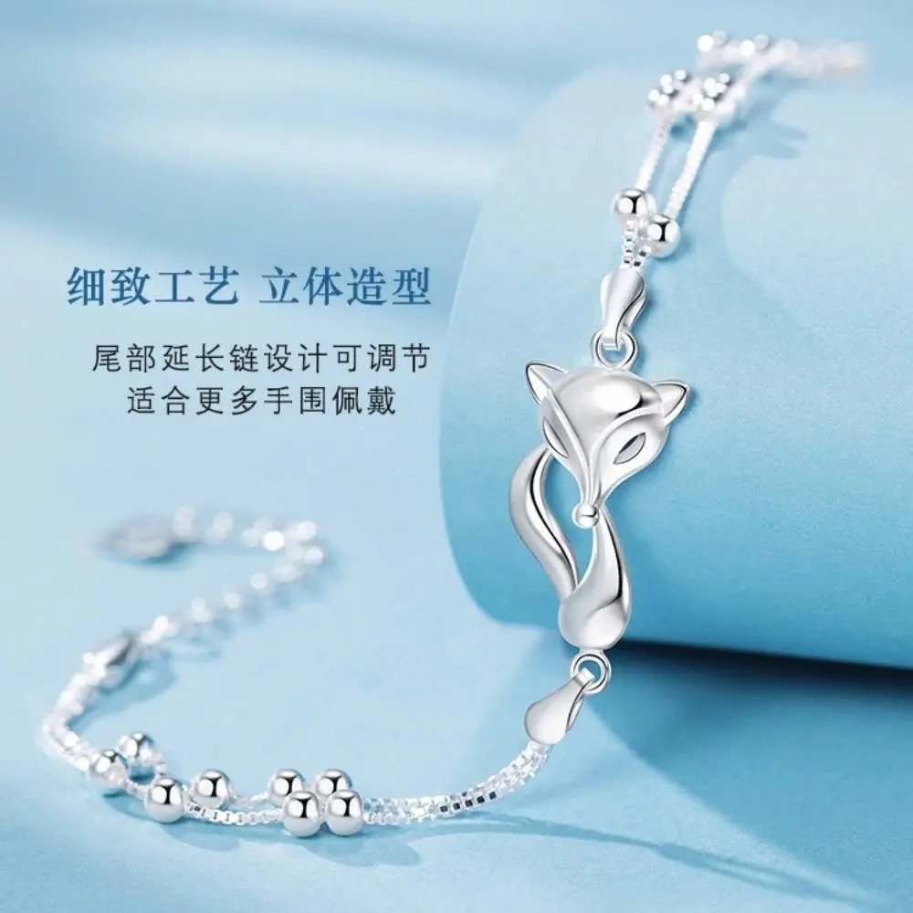 A pure silver bracelet with a small fragrance and sweet ancient fox style symbolizing a fairytale like encounter as a gift