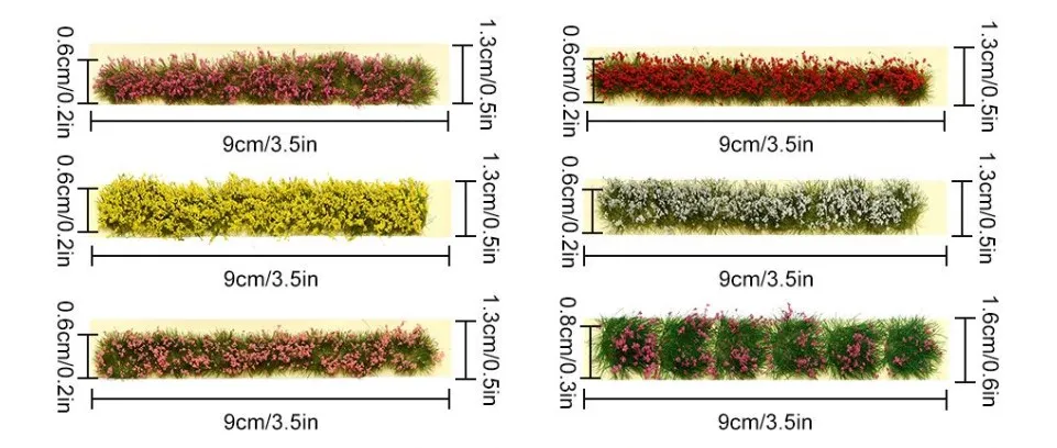Diorama Grass Simulation Flower Cluster For HO N Scale Military Scene Garden Decoration Architecture - Image 2