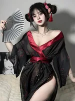 Japanischer Kimono, sexy Pyjama, Dessous, verführerisch, verlockend, Nachtkleidung, Yukata, private Leistung, orientalische Nachtwäsche, Hanfu-Kleid 3