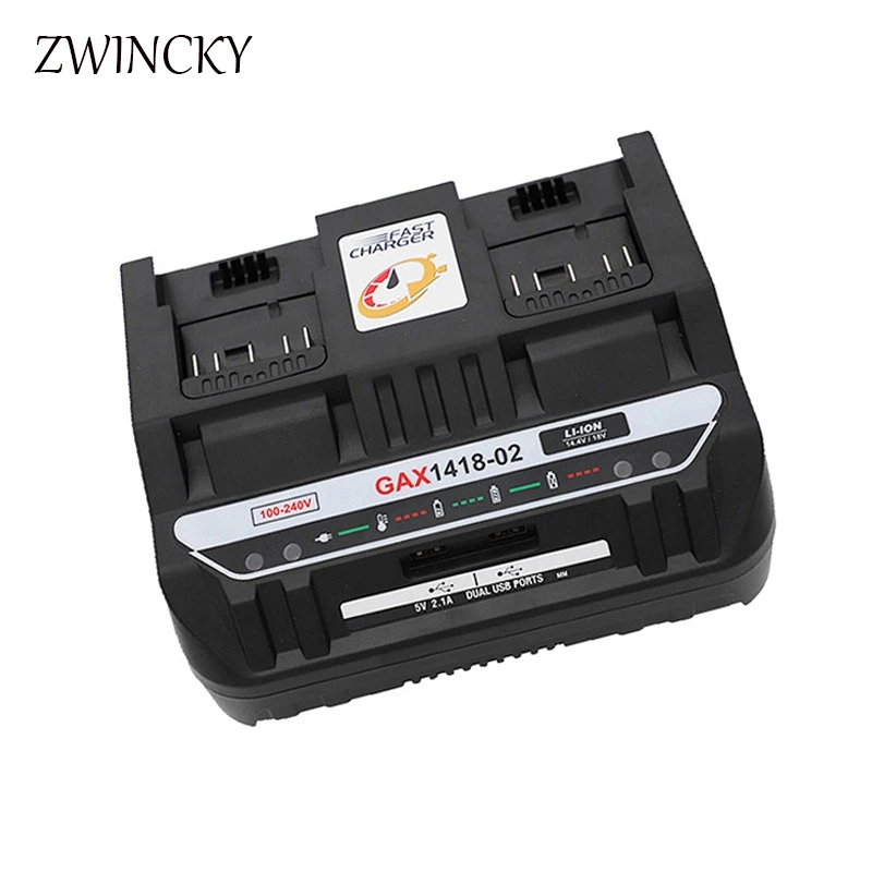 

4A Li-ion Battery Charger Dual charging Port with USB Port & 1A 3A charger For Bosch 18V 14.4V Battery BAT618 BAT614 BAT609