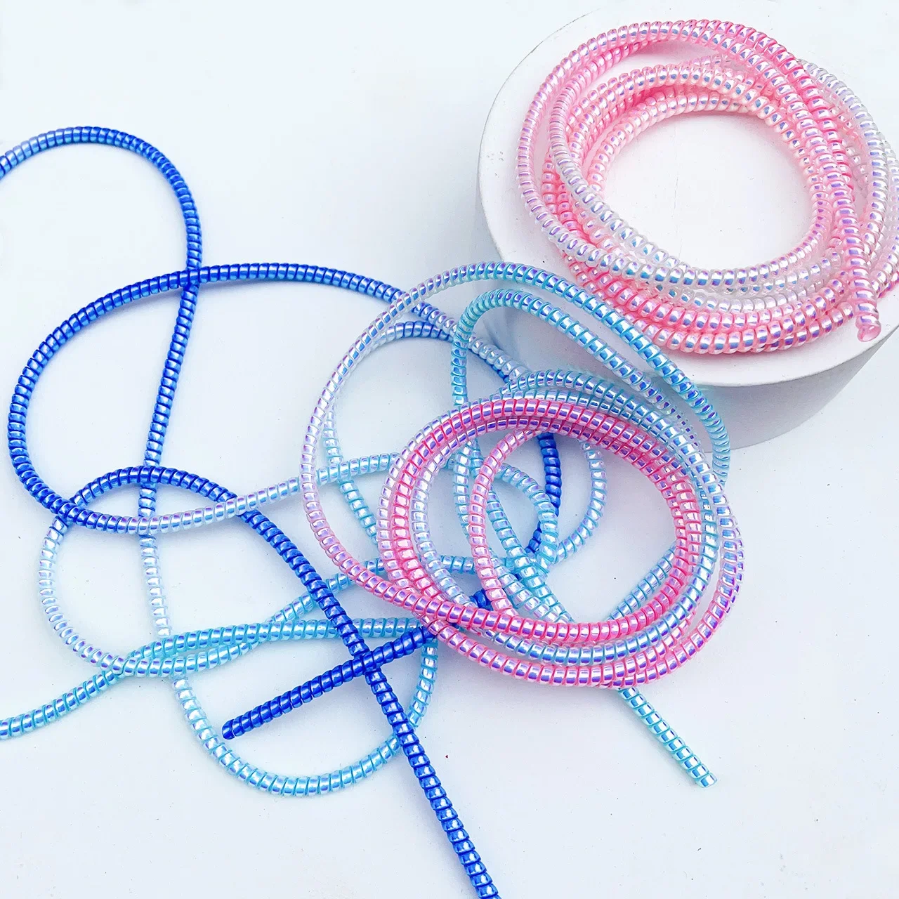 Colorful TPU Spiral USB Charging Cable Protector - 1.5M