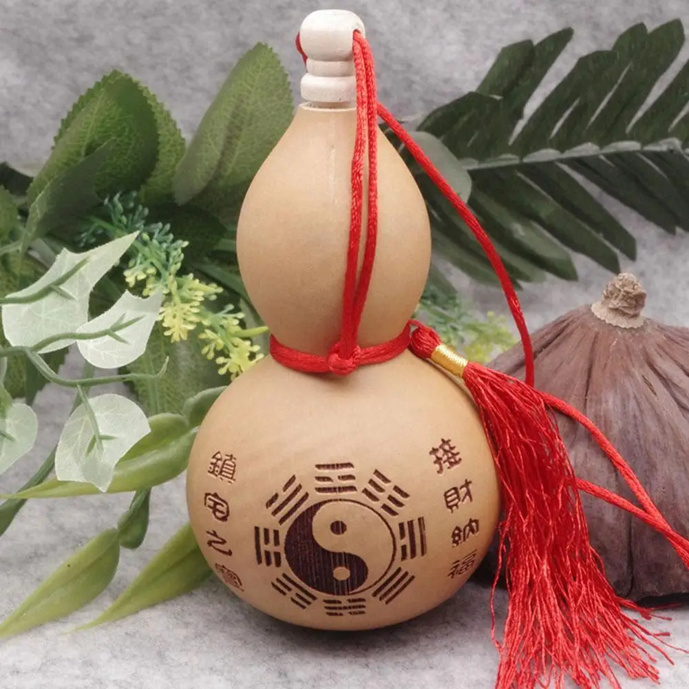 10cm Natural Mini Wine Gourd Crafts Art Collection Chinese Traditional Carving Hanging Toy Photography Props Gift