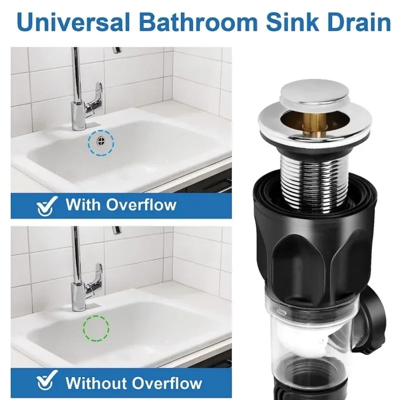 Sink Downpipe Basin Sink Cross Drain Downpipe Bathroom Sink Anti Clogger Retractable Deodorising Strainer Kitchen Accessories 4