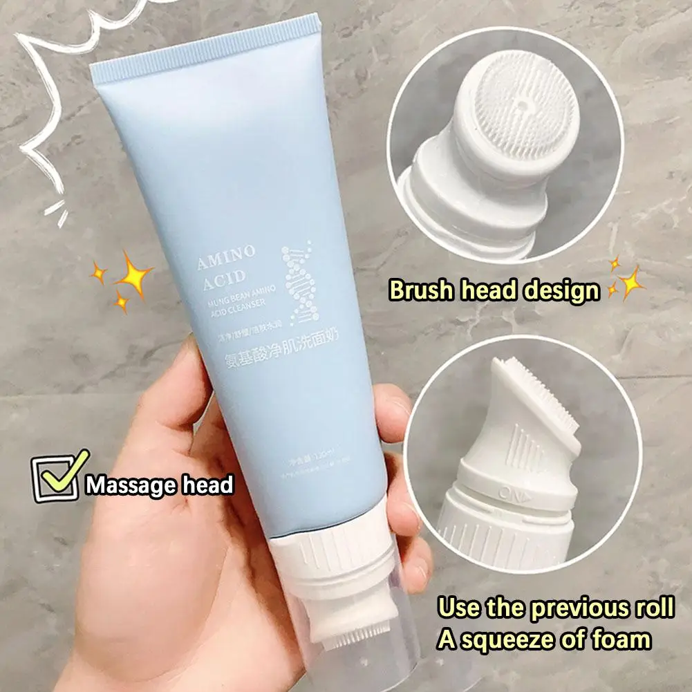 120ml Amino Acid Foaming Deep Cleansing Face Cleanser Care Remover Anti Cleanser Whitening Care Moisturizing Massage Aging S6r7