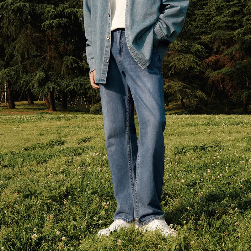 Semir 2023 Men Jeans Autumn New Classic Simple Loose Straight-leg Commuting Trousers for Men