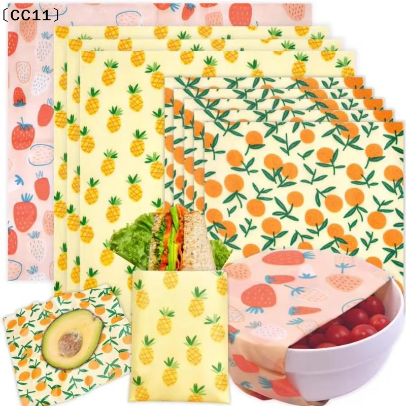 Eco-Friendly Organic Beeswax Food Wraps - Reusable Natural Bowl Covers with Mixed Patterns