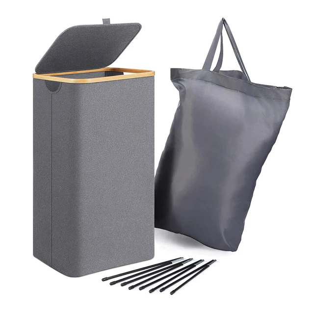 Nagy Kapacitású Mosodai Kosár Fedéllel És Fogantyúval, Összecsukható Akadályt Cserélhető Táskával