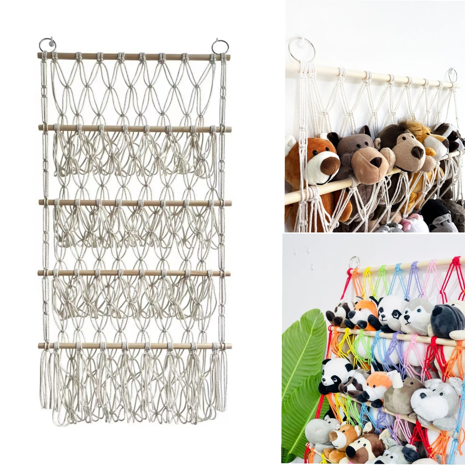 Stuffed Animal Storage Hammock Stuffed Animal Net With Hanging Ring Storage Hanging Toy Organizer Hammock Handmade Toy Organizer 2