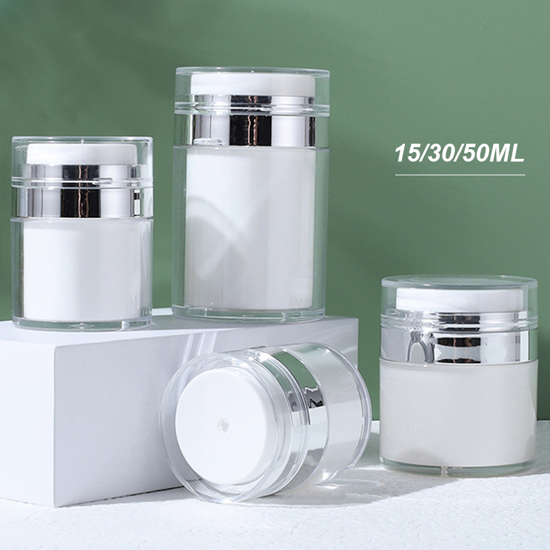 15/30/50ml Empty Airless Pump Jar Acrylic Refillable Vacuum Bottles For Face Creams Lotions Dispenser Travel Cosmetic Containers