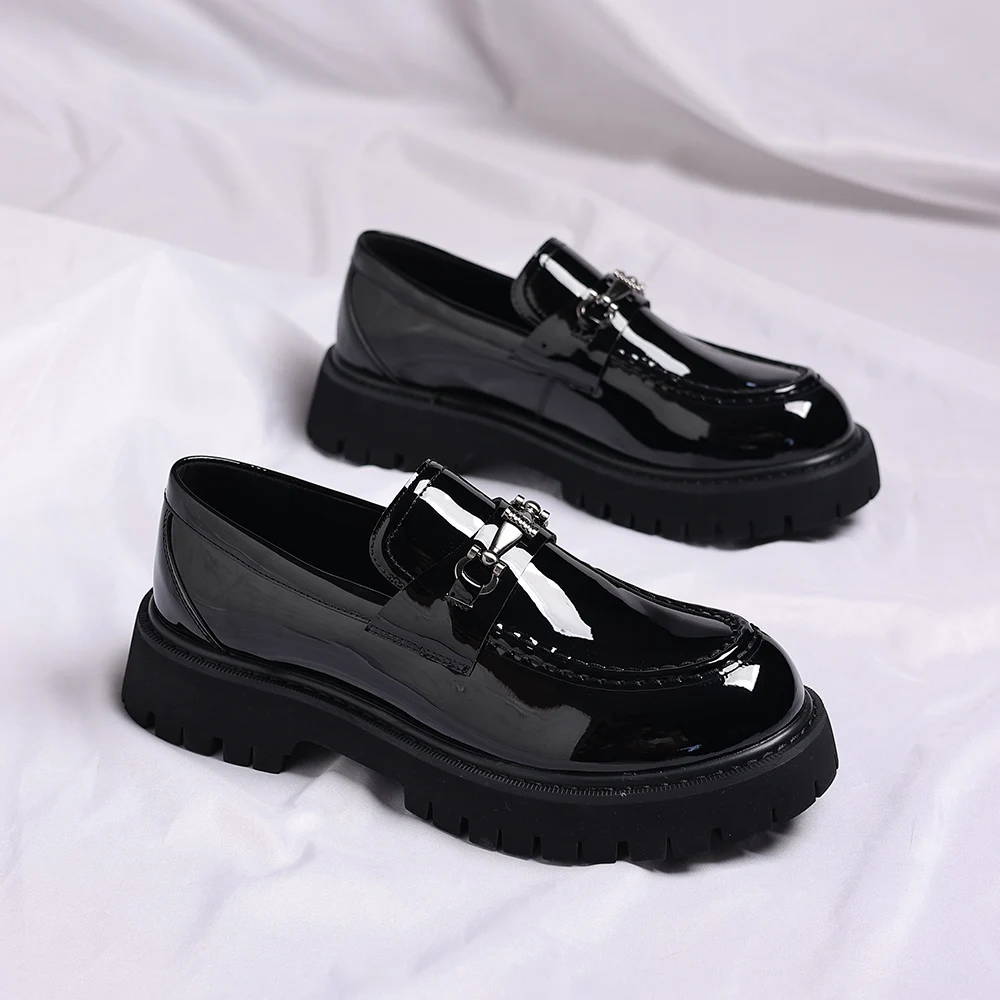 Fashion Casual Men Thick Sole, Penny Loafers Man Slip-On, For Business Dress Shoes - Uniqwear