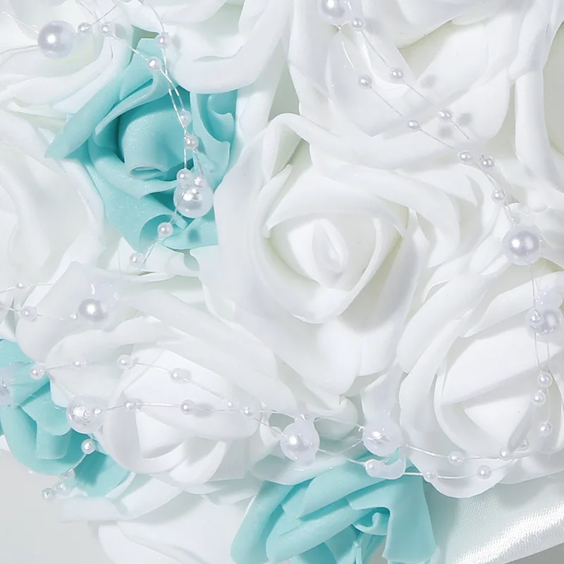 Waterfall drop-shaped bridal bouquet pearl rose two-color pe flower wedding gift wedding gift bride flower bouquet