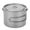 Lixada 1600ml Titanium Pot Ultralight Portable Hanging Pot with Lid and Foldable Handle Outdoor Camping Hiking Backpacking 1