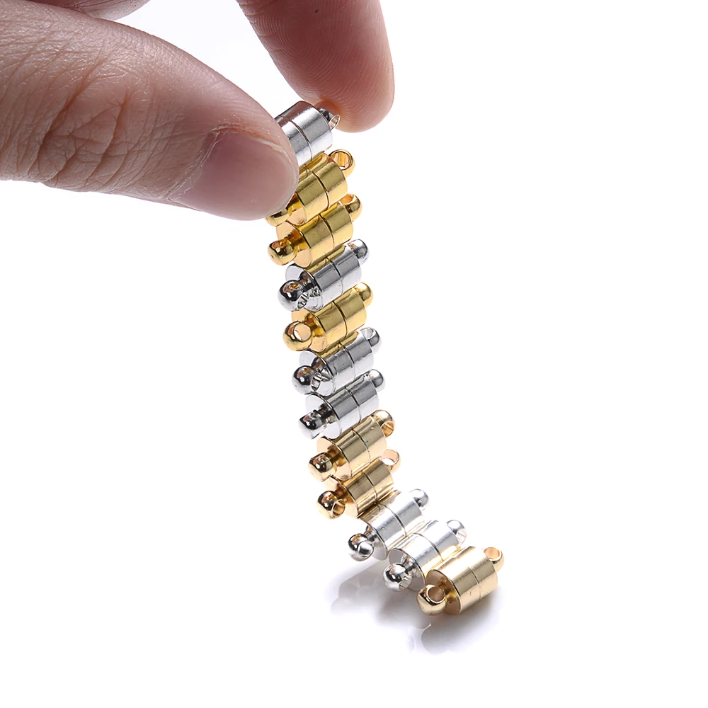 5 Paar magnetische runde trennbare Verbindungsverschlüsse Perlen Anhänger für DIY Paar Magnetverschluss für Schmuck Armband 12x6mm – Detail 5
