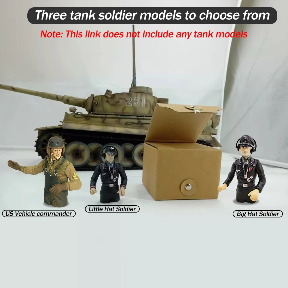COOLBANK 1/16 WWII War Tank Model figure soldier HLC-0001/0002/0003 US Vehicle Captain 1938 Black Hat Officers Armoured Crew 2