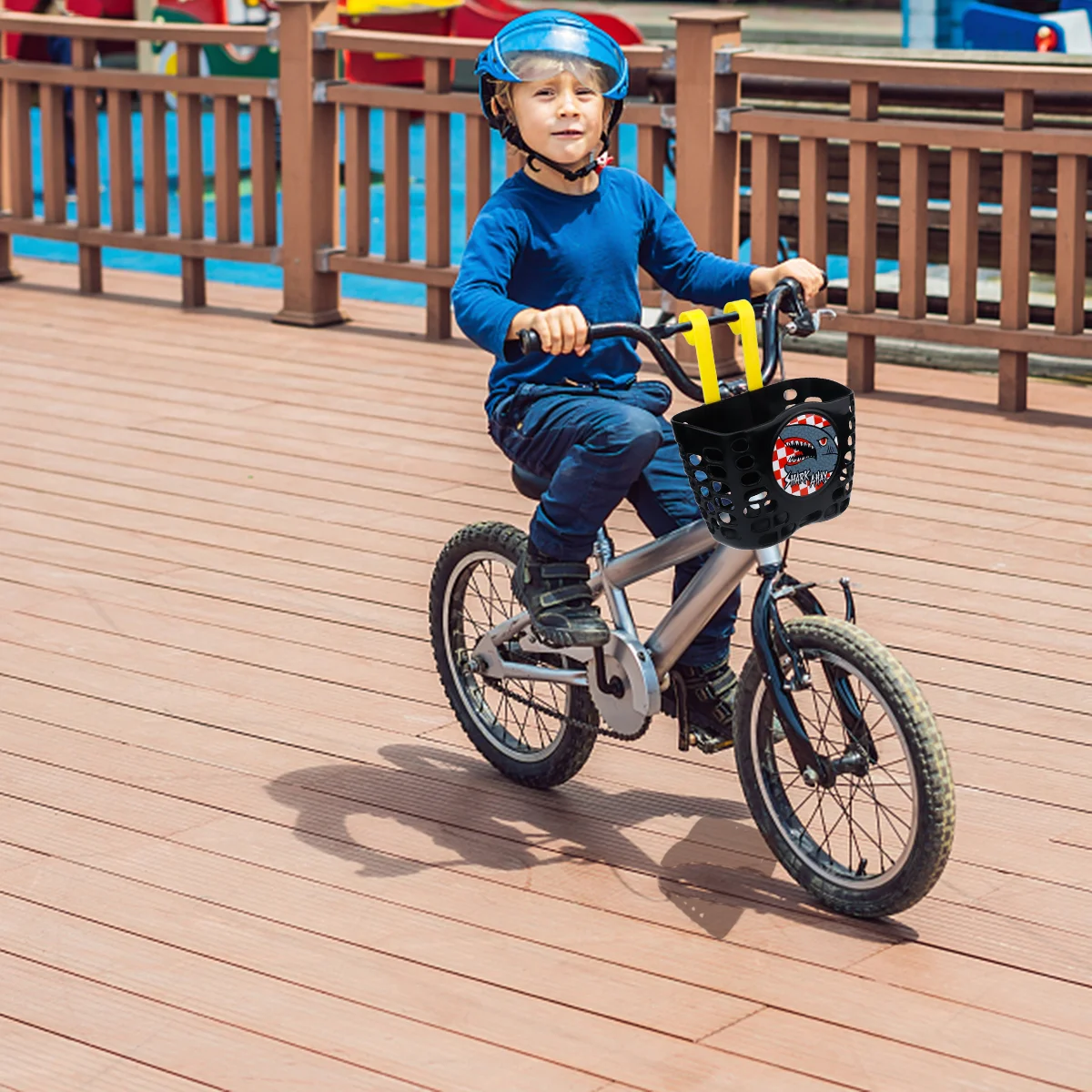 

Bicycle Blue Scooter Front Basket Woven Bike Wicker Storage Baskets Kids Cycling Accessories Net Riding