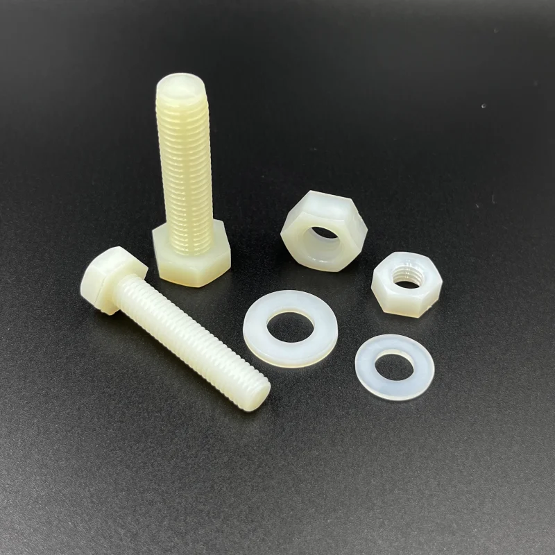216PCS/Set White Nylon Hexagonal Screw Nut Washer Set Metric Threaded Hex Head Screw Plastic Insulated Bolt M4 M5 M6 M8 M10