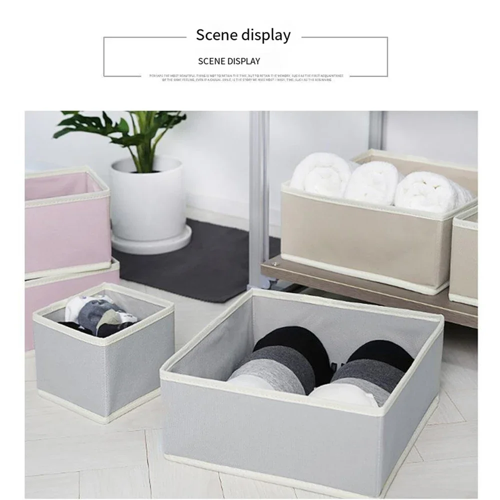 Drawer Organizer 6Pcs/Set Bedroom Closet Storage Boxes,Fabric Foldable Closet Storage Basket Bin for Clothes,Underwear,Bra,Socks 4