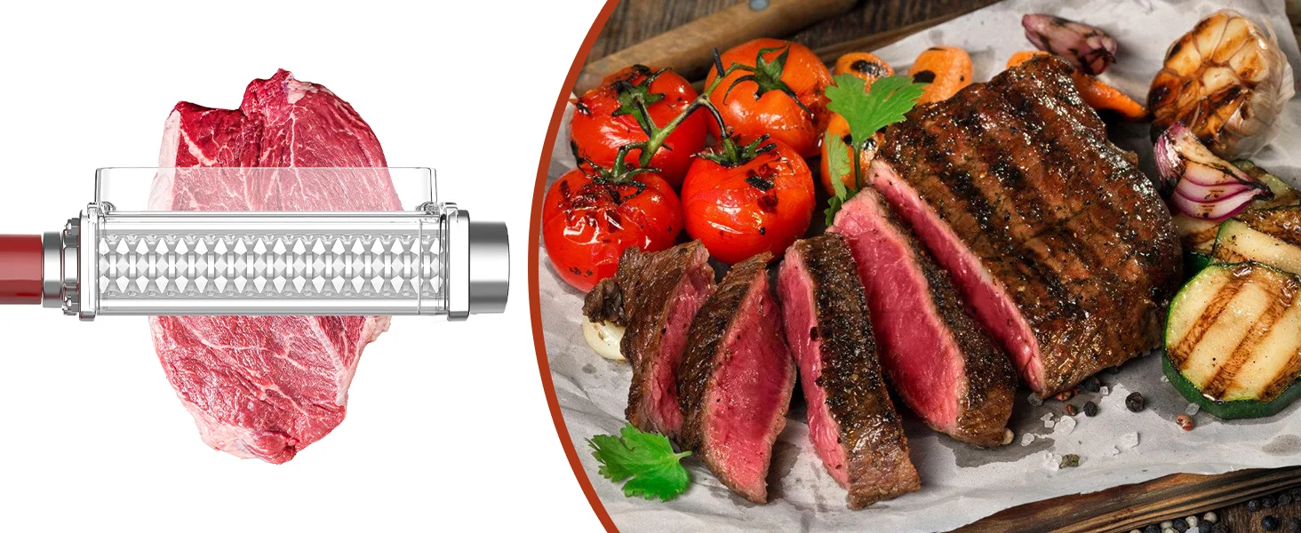 Meat Tenderizer Attachment for Kitchenaid Stand Mixer Stainless Steel Gear Meat Tenderizer Machine Efficient Kitchen Tool