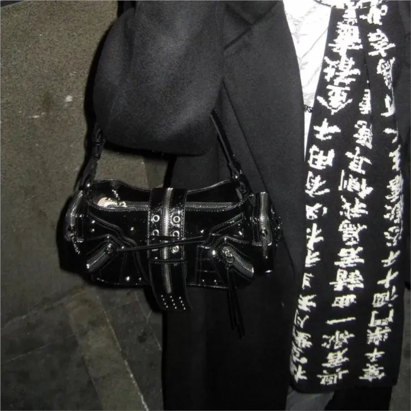 JIAERDI Moto Biker Black Shoulder Bags Wallet Women Sweet Cool Leather Y2k Handbag Ladies High Street Casual Crossbody Bags 2025