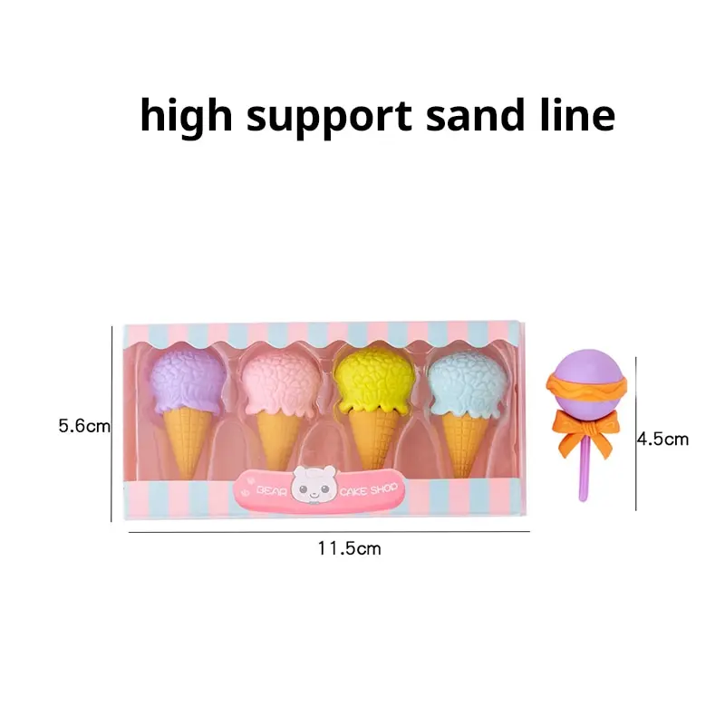 Pencil Eraser 2Set 8Pcs Simulation Dessert Burger Eraser Children Day Gifts Elementary School Students Creative Cartoon Cute Little Eraser
