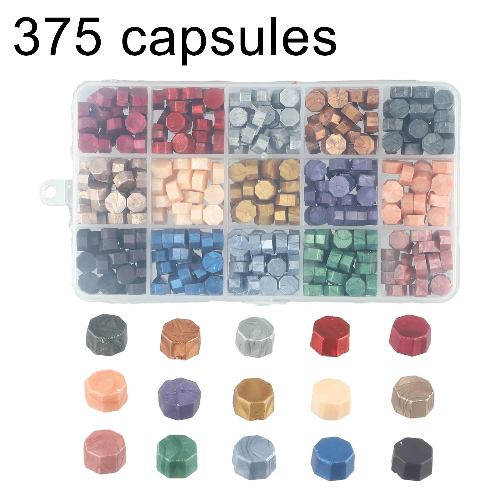 

375PCS Wax Sealing Beads Mixed Colors Wax Pellet Fire Lacquer Wax Pellet Set Seal Lacre For Wedding Birthday Stamp Card Making