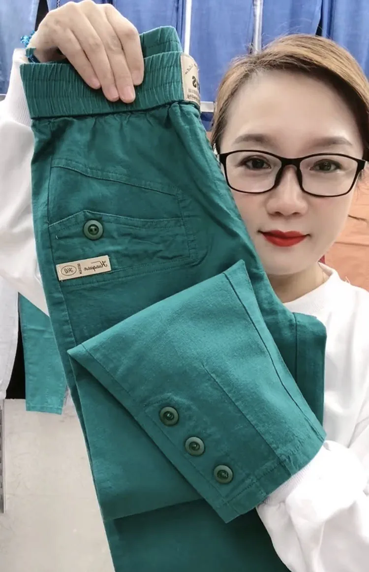 Women Cotton Linen Harun Pants Summer Loose New 2023 Ladies High Waist Versatile Thin Slim Casual Pants Female Nine-Point Pants
