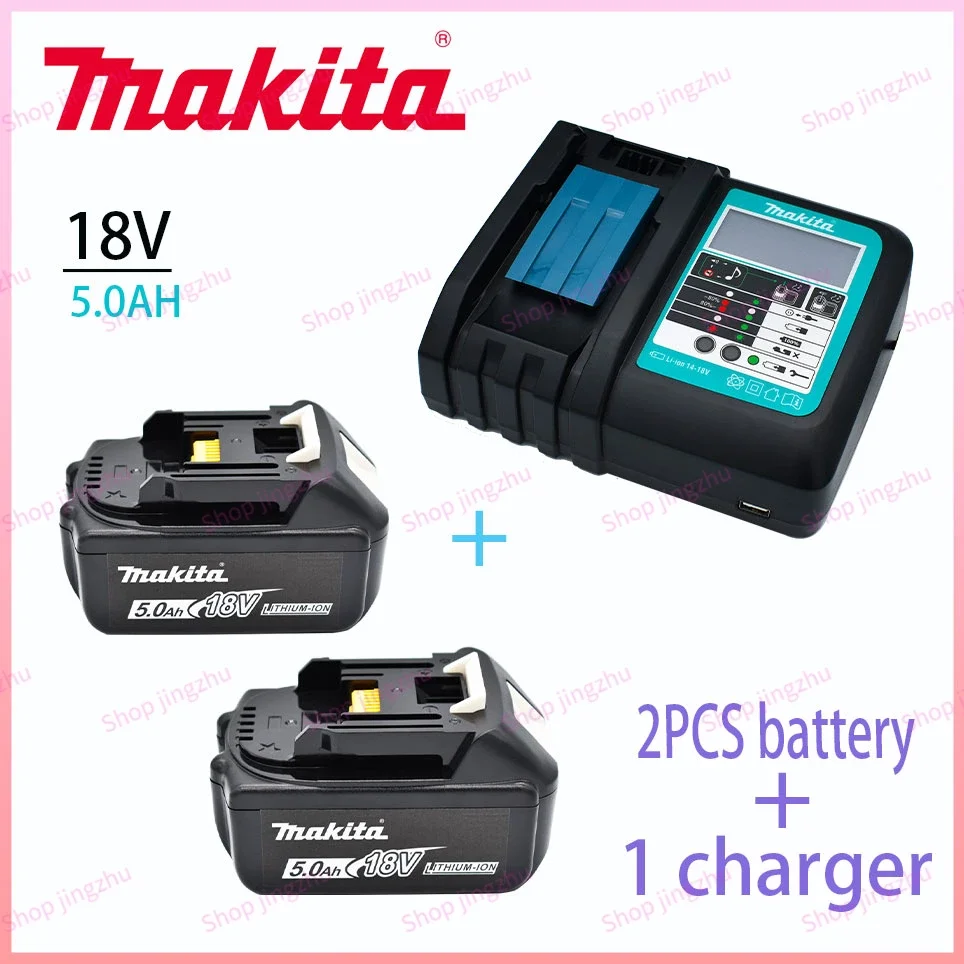 Batteria Per Elettroutensili Ricaricabile Originale Al Makita-100, Led Sostituibile Agli Ioni Di Litio, 5.0 Ah 18V Lxt Bl1860B Bl1860Bl1850