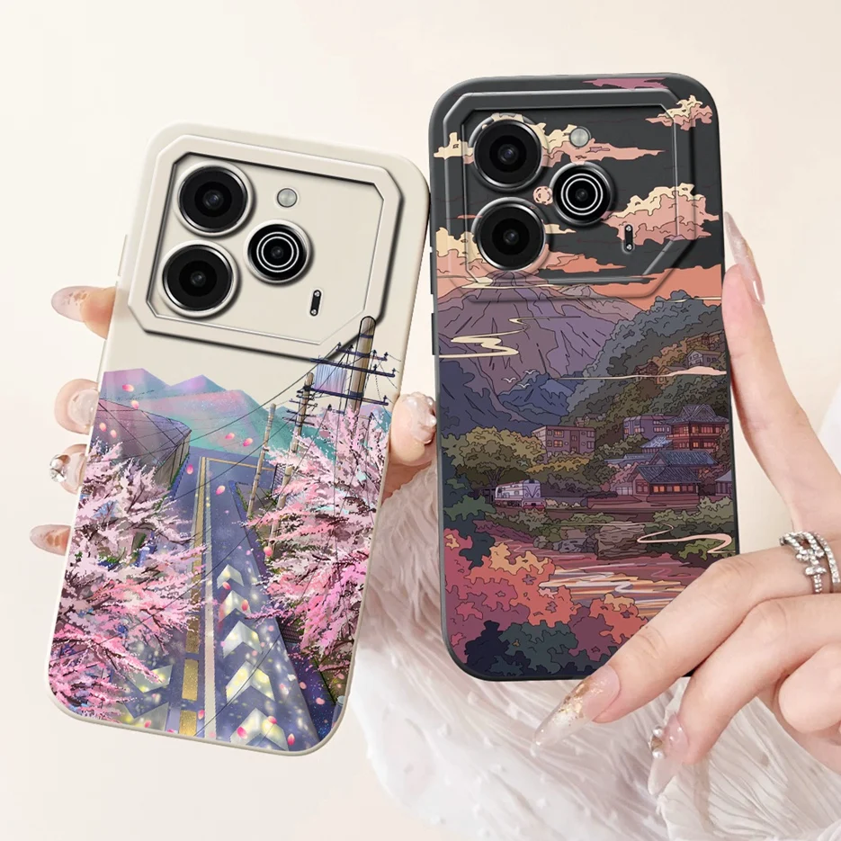 Cute Fashion Painted Soft TPU Phone Case - 6.78'' Cover with Bumper Protection