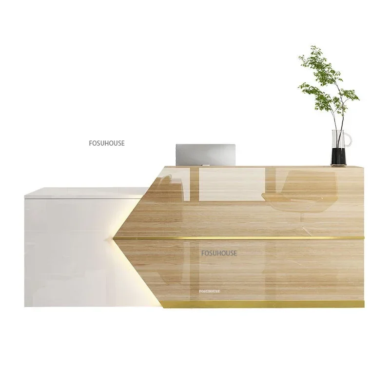 Modern Reception Desk Luxury Company Front Desk Office Furniture Bar Beauty Salon Counter Table Commercial Cashier DesksN