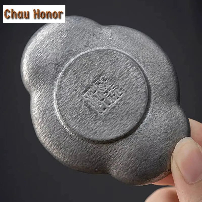 Ancient Tin Cup Pad Zen Small Tea Holder Creative Heat Insulation Pad Kung Fu Tea Set Tea Ceremony Accessories Household