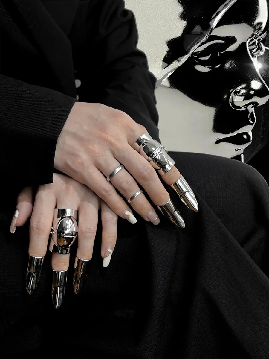 Fashion Metal Finger Ring for Men Gothic Punk Armour Rings Knuckle ...