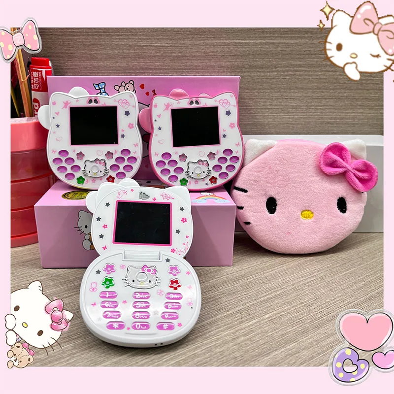 

New Hello Kitty Sanrio Cute Mini Phone Cartoon Kids Taiml Kawaii Phone Birthday Festival Fashion For Children Girls Gifts Toys