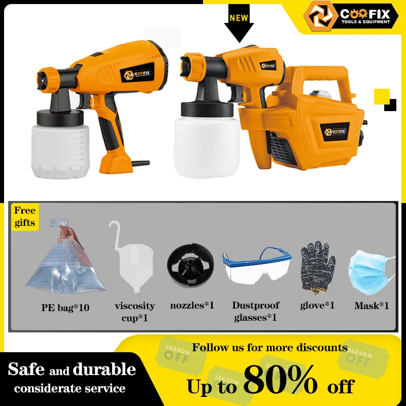 

Electric Spray Gun 220V-240V No-Clean Paint Sprayer Flow Control Easy SprayingAuto Furniture Steel Coating Airbrush