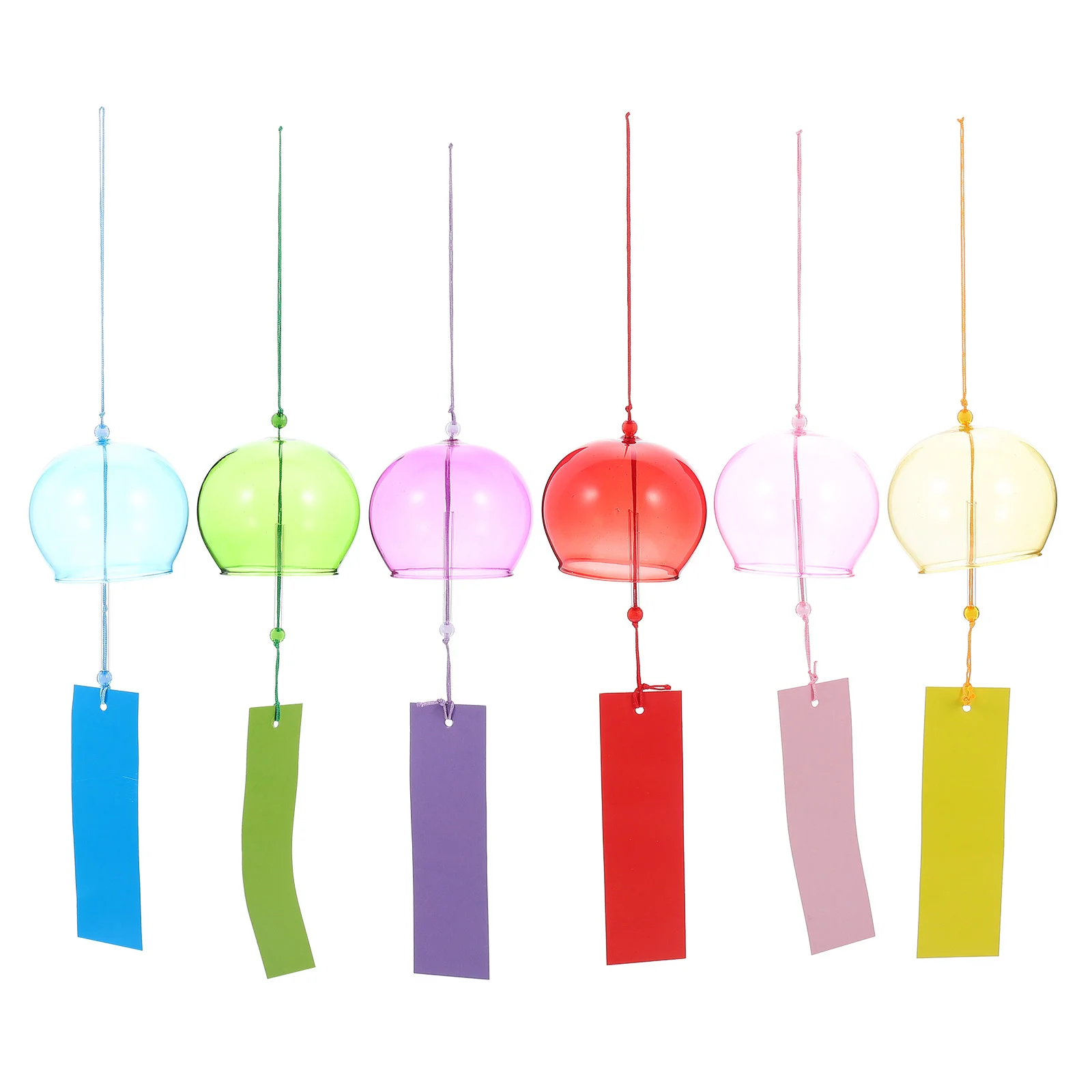 

6Pcs Glass Wind Chimes Creative Clear Hanging Wind Bells for Corridor Patio