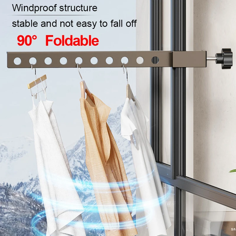 Clothes drying rack clothes hangers 90 &deg; Foldable Clothes Rack Clothes Hangers Wall Mounted Hanger Drying Rack SpaceSaving Aluminum Organization