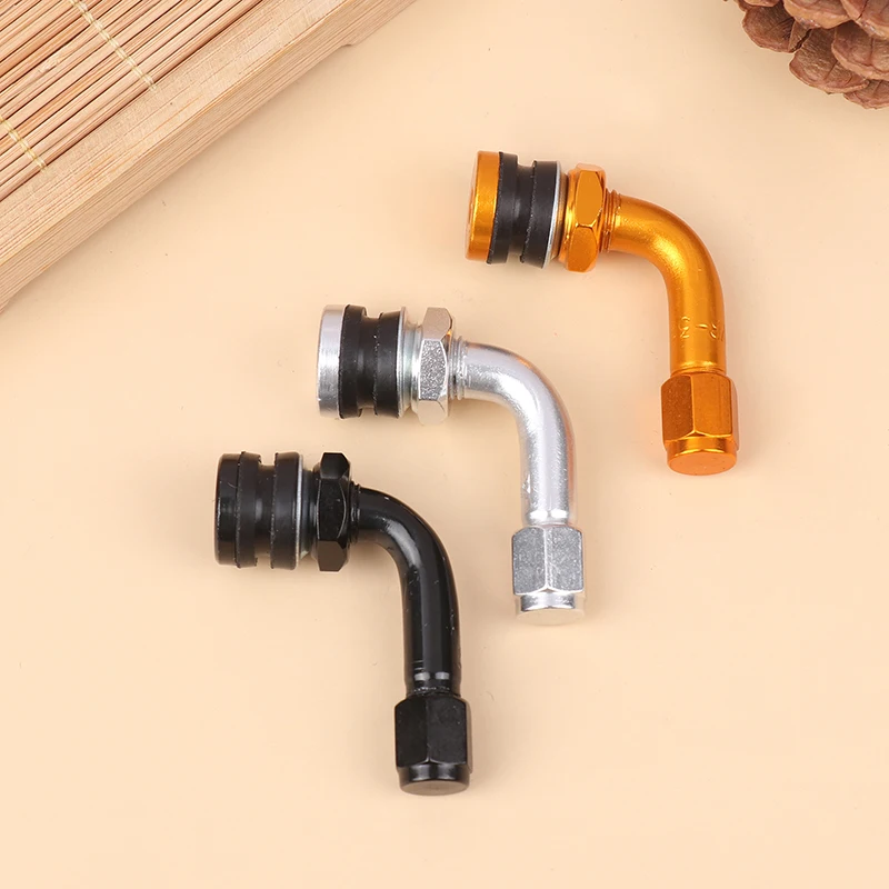 Tire Valve Caps Tire Valve Cap 2Pcs 90 Degree CNC Aluminum Alloy Universal Tubeless Valve Stems Caps Motorcycle Wheel Tire Valves Stem Cap Air Cover
