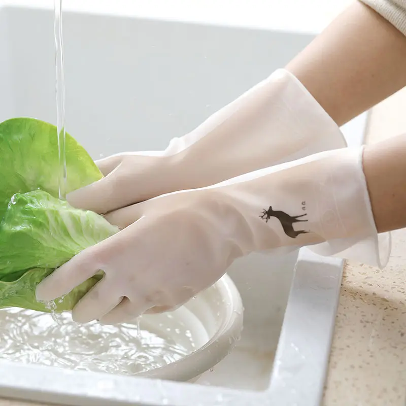 Household Gloves Non-slip Soft Dish Washing Glove Safety Finger Protective Cleaning Tool Housework Waterproof Rubber