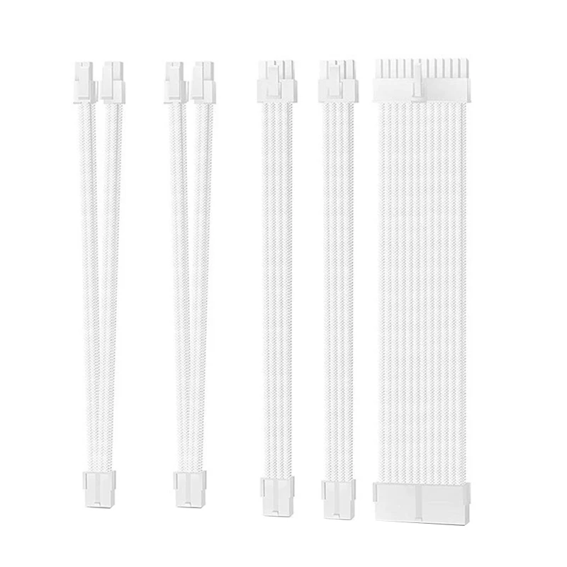 

Computer Basic PSU Extension Cable 1x24Pin 2x4+4(8Pin) CPU 2xPCIE 6+2P GPU Cord