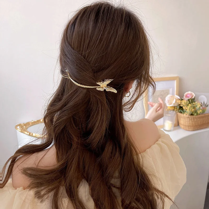 Koreanische Metall Geometrische Perle Haar Clips Haarnadeln Mode Süße Pferdeschwanz Clip Barrettes Grips Headwear Frauen Haar Zubehör – Detail 20