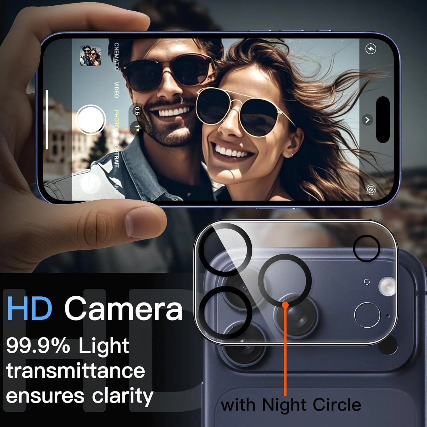 Premium Camera Lens Protector - Anti-Scratch HD Tempered Glass Film