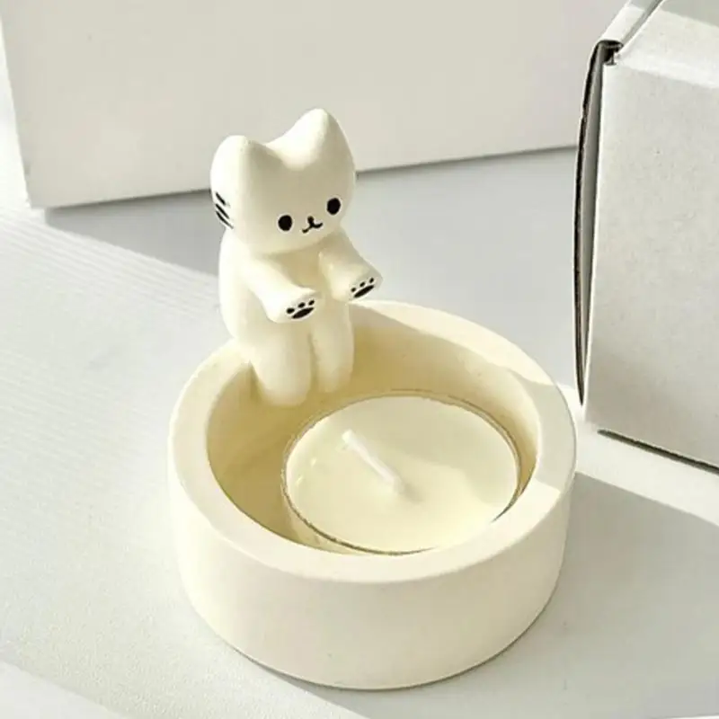 Portacandele Gatto Che Scalda Zampe - Decorazione Resina Per Amanti Dei Gatti - Foto 9