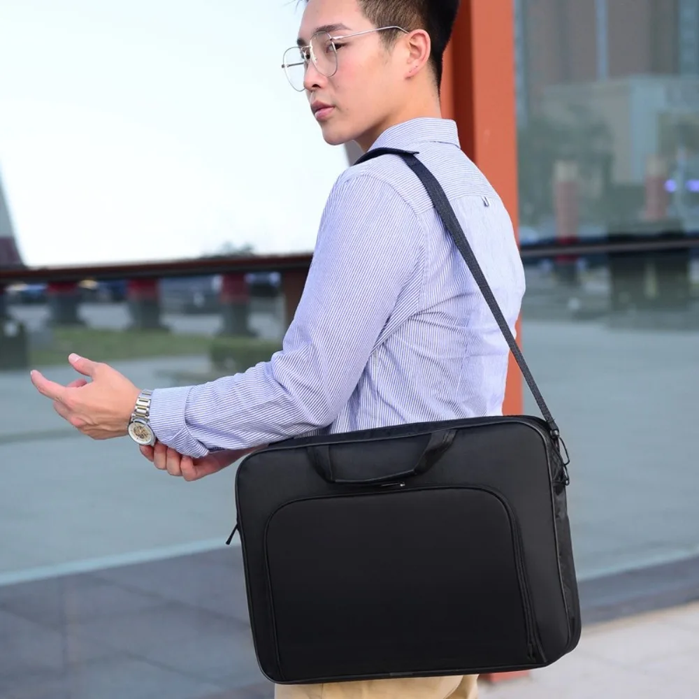 15 Inch 15.6 Inch 17 Inch Laptop Bag Dual Zipper Waterproof Business Briefcase Black Universal for Lenovo/Huawei
